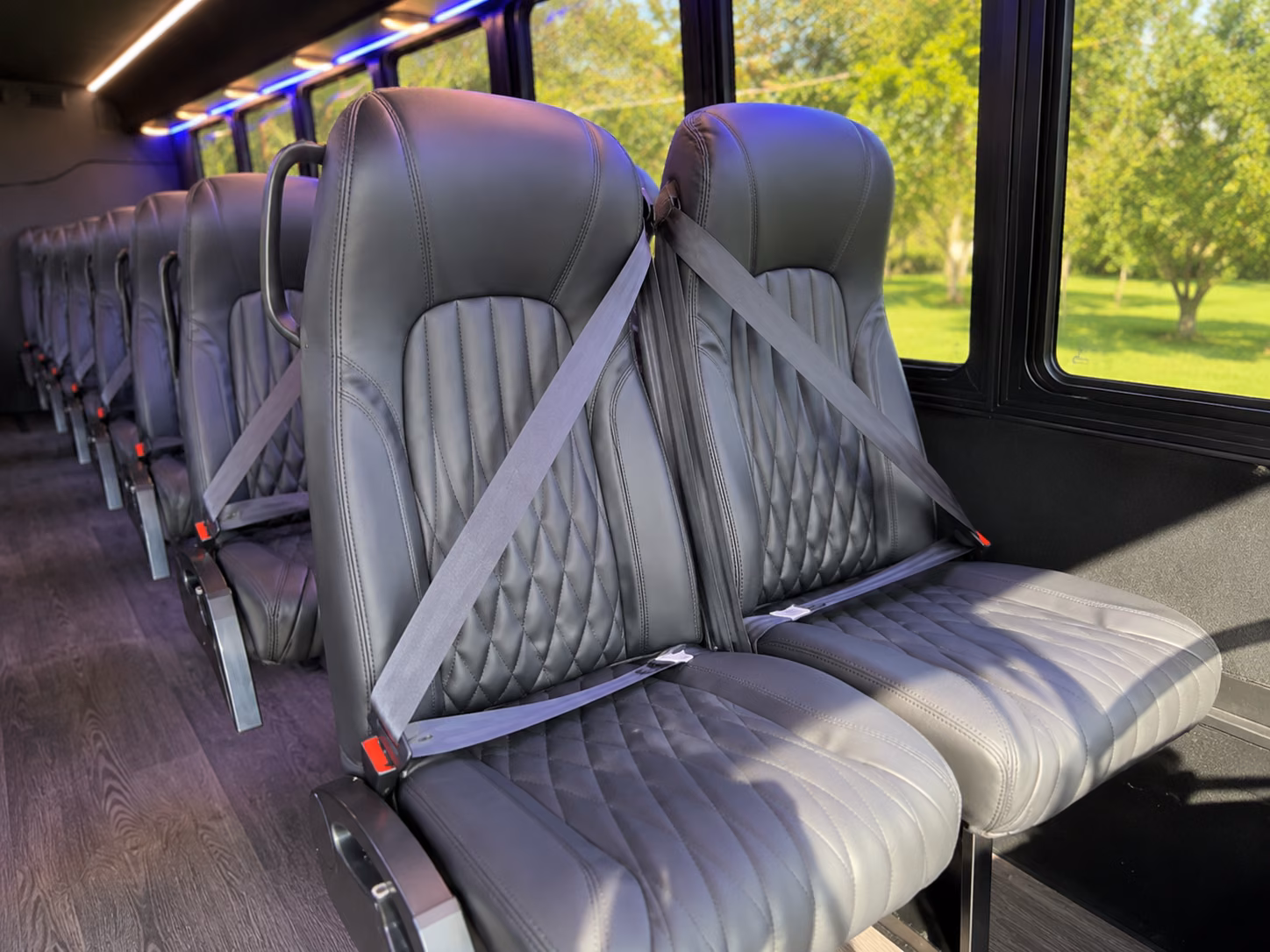 albany 18 passenger minibus interior