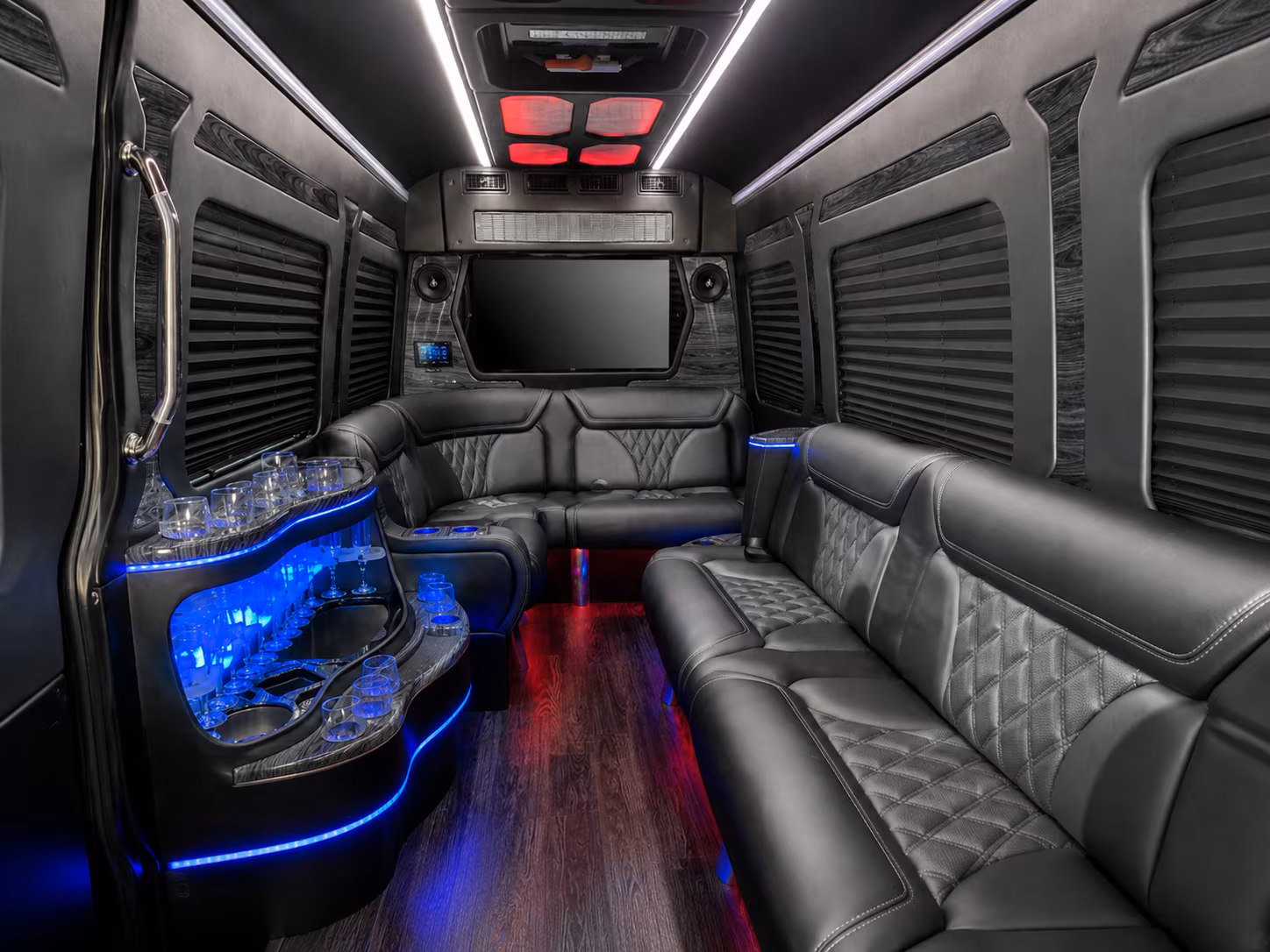 albany 30 passenger party bus interior