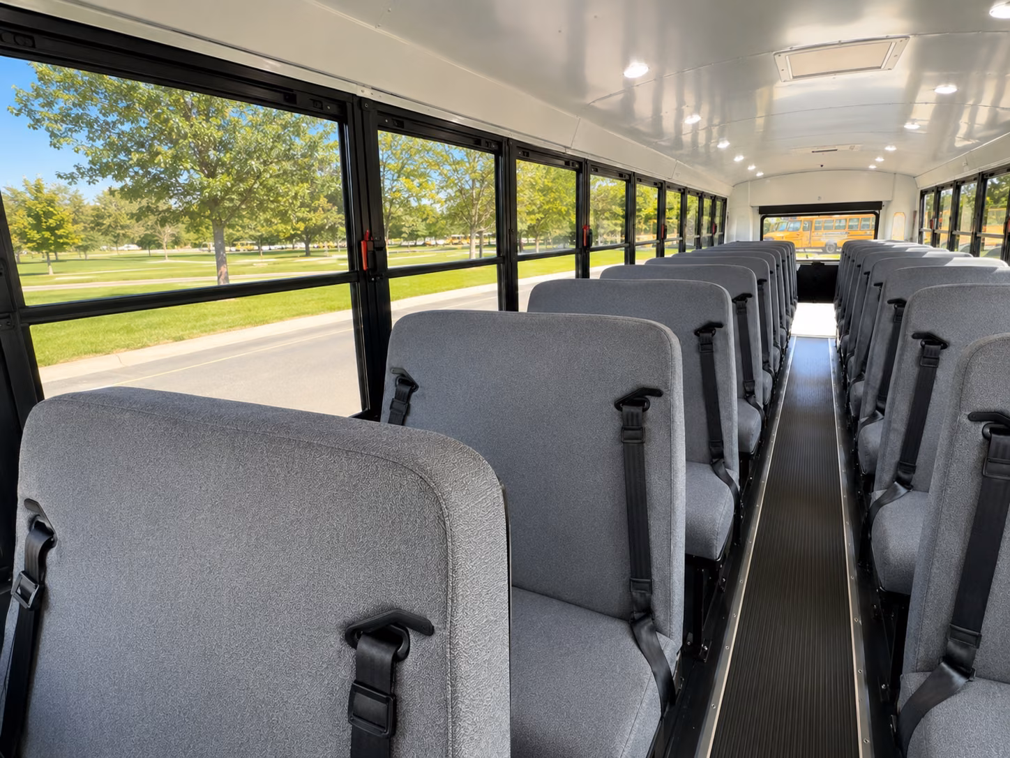 albany school bus inside